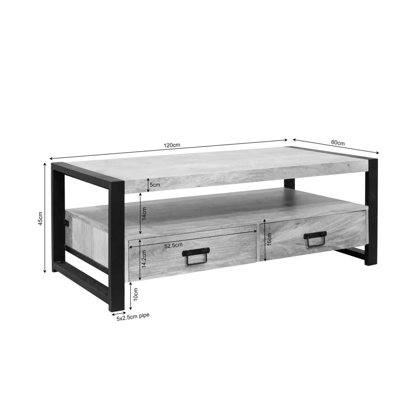 Starfurn Salontafel Britt 120cm vier lades