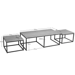 Starfurn Salontafel Dakota Naturel 120cm Set van 3