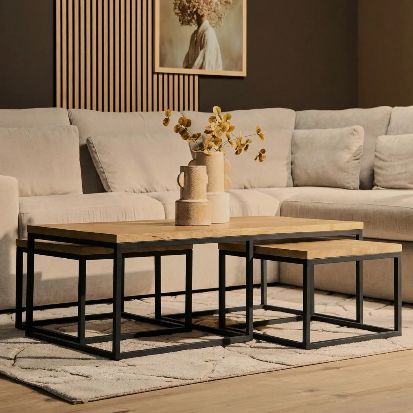 Starfurn Salontafel Dakota Naturel 120cm Set van 3