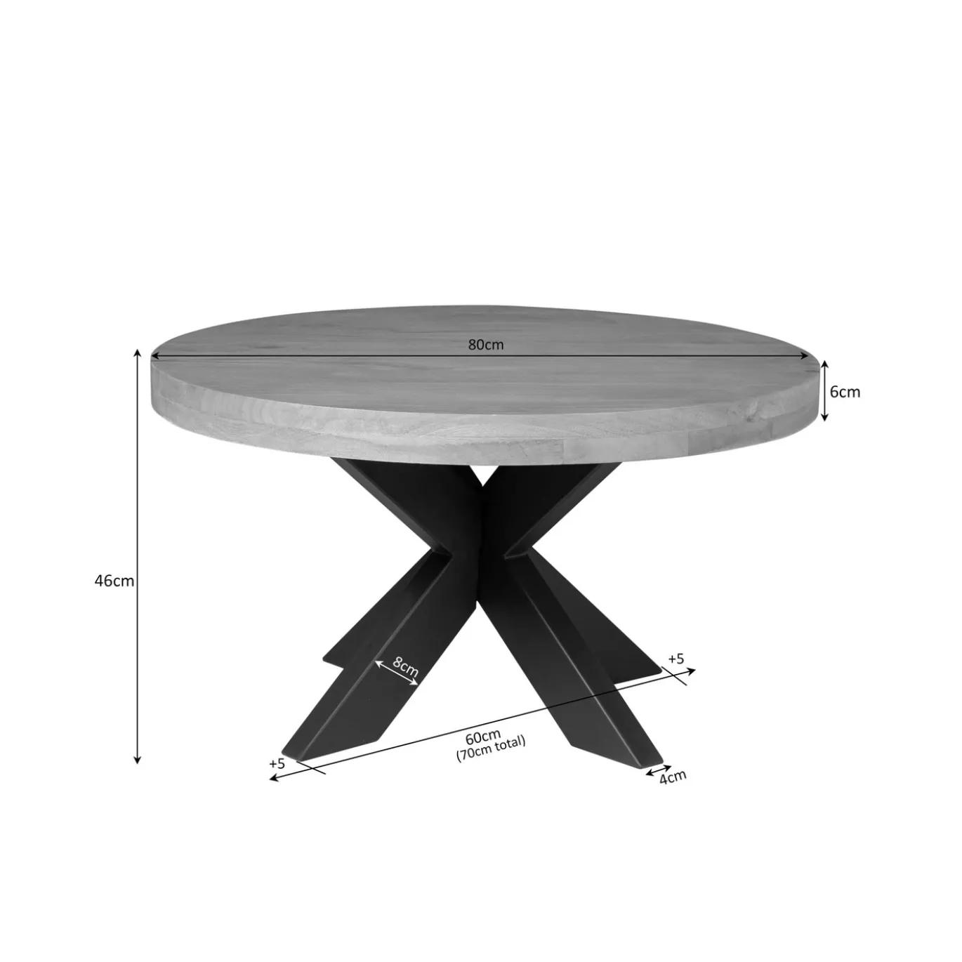 Starfurn Salontafel Dakota Naturel 80cm Rond