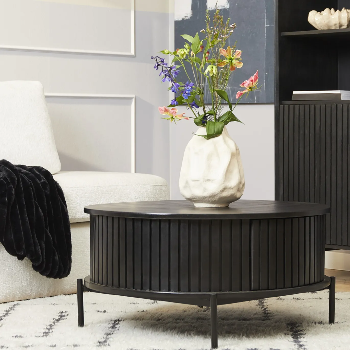 StarFurn Salontafel Madison Zwart Ø80cm