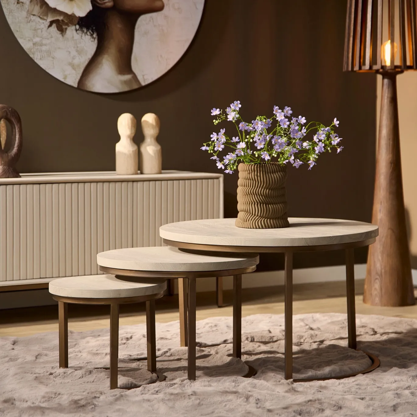 StarFurn Salontafel Madison Zand 70cm set van 3