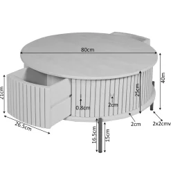 StarFurn Salontafel Madison Bruin 80cm Rond