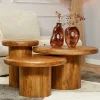 StarFurn Salontafel Maya Set van 3 Naturel Mangohout