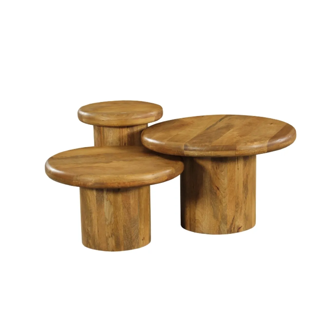 StarFurn Salontafel Maya Set van 3 Naturel Mangohout