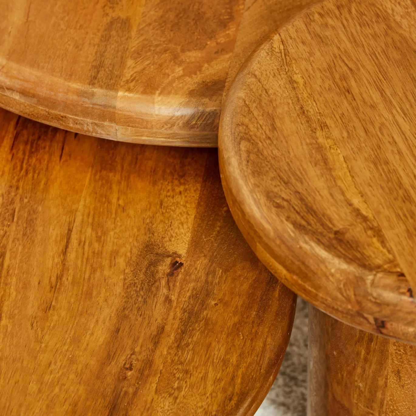 StarFurn Salontafel Maya Set van 3 Naturel Mangohout