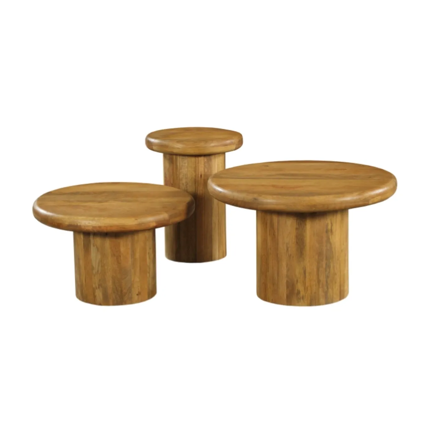 StarFurn Salontafel Maya Set van 3 Naturel Mangohout
