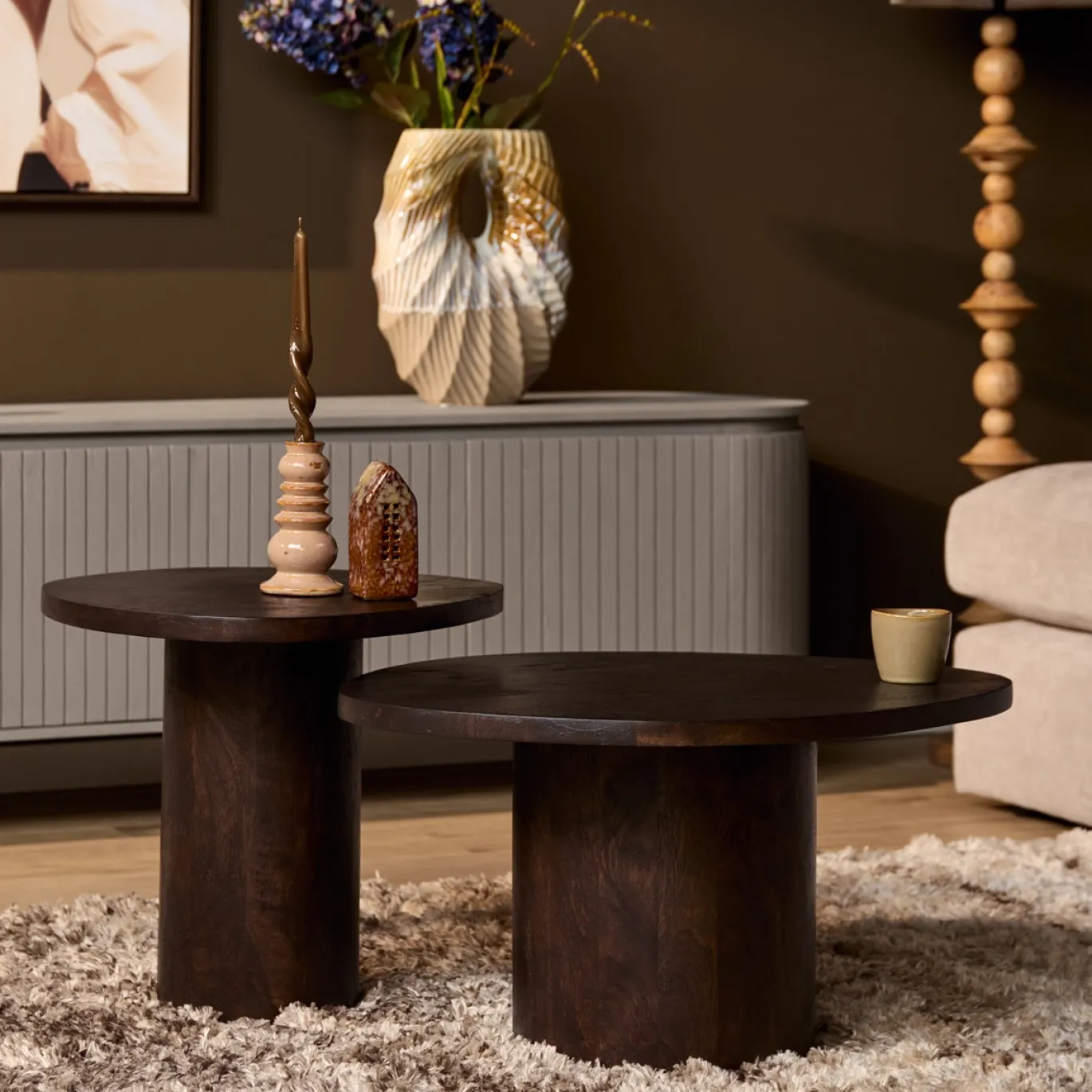 Starfurn Salontafel Mirre Bruin Set van 2