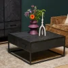 StarFurn Salontafel New York Mangohout Zwart 80x80cm