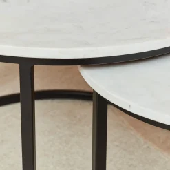 StarFurn Salontafel Nova Set van 2 Rond Wit Marmer