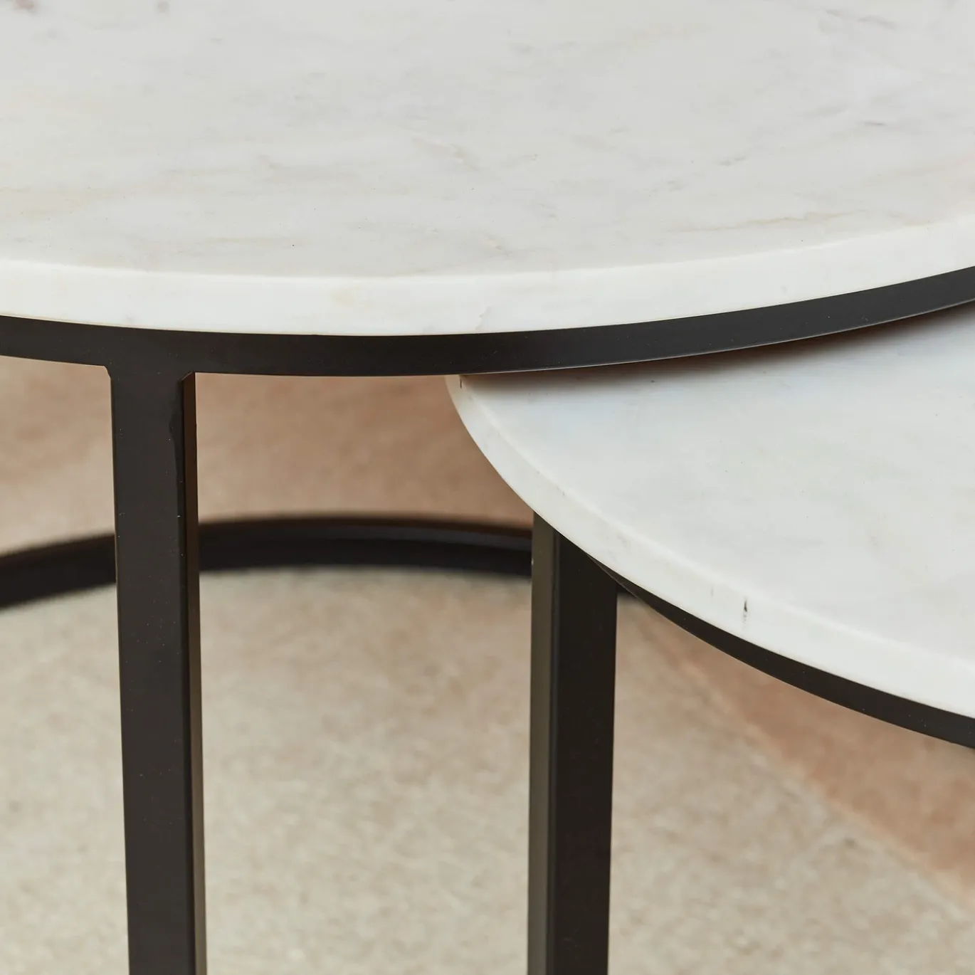 StarFurn Salontafel Nova Set van 2 Rond Wit Marmer