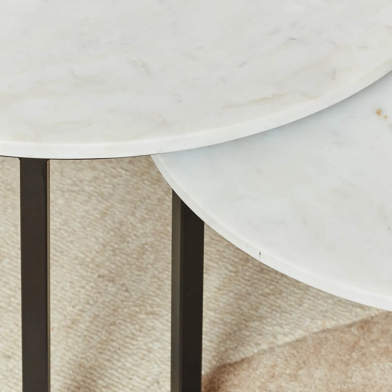 StarFurn Salontafel Nova Set van 2 Rond Wit Marmer