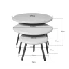 StarFurn Salontafel Ohio Zand Mangohout Set van 3 Ø70cm