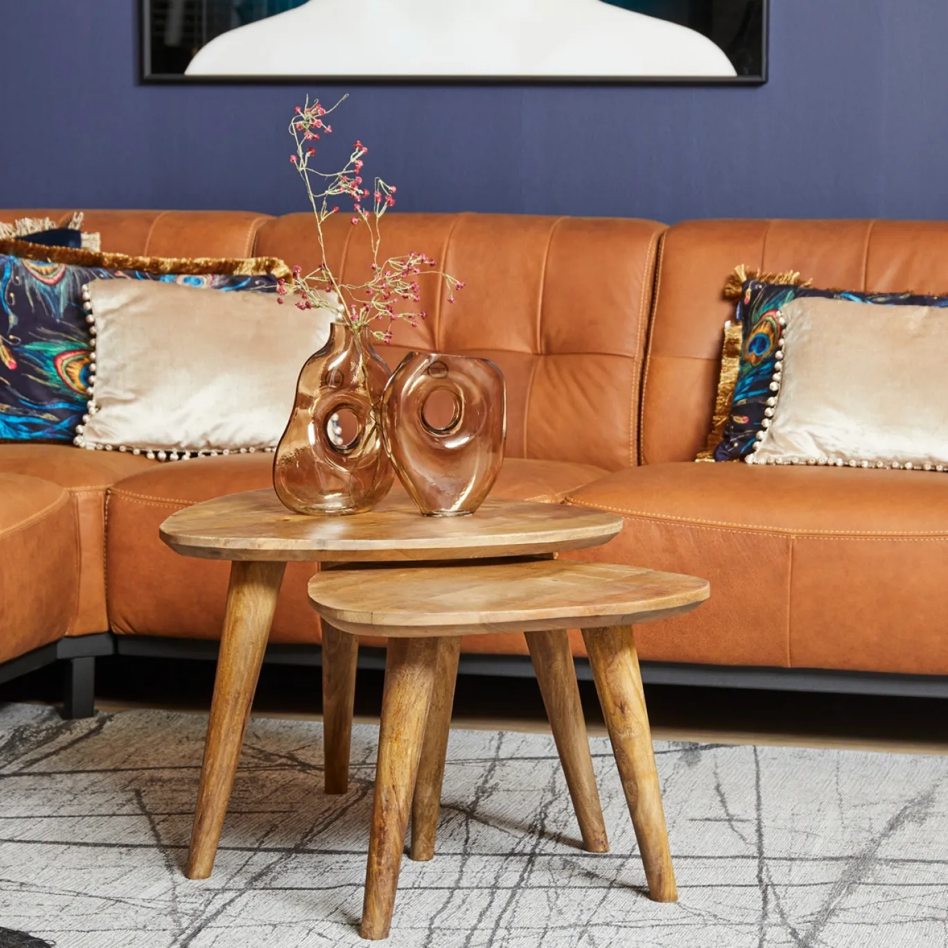 StarFurn Salontafel Omaha Mangohout Set van 2