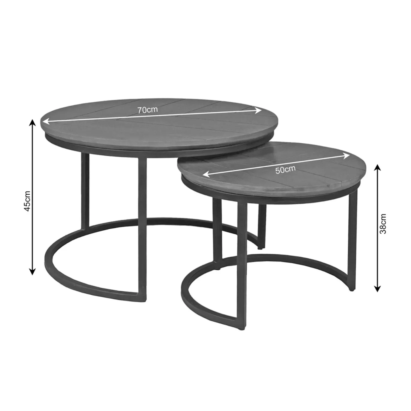 Starfurn Salontafel Otik Bruin Oak 70cm Set van 2