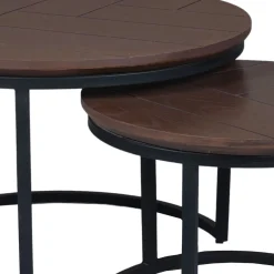StarFurn Salontafel Otik Walnoot Eiken 70cm set van 2