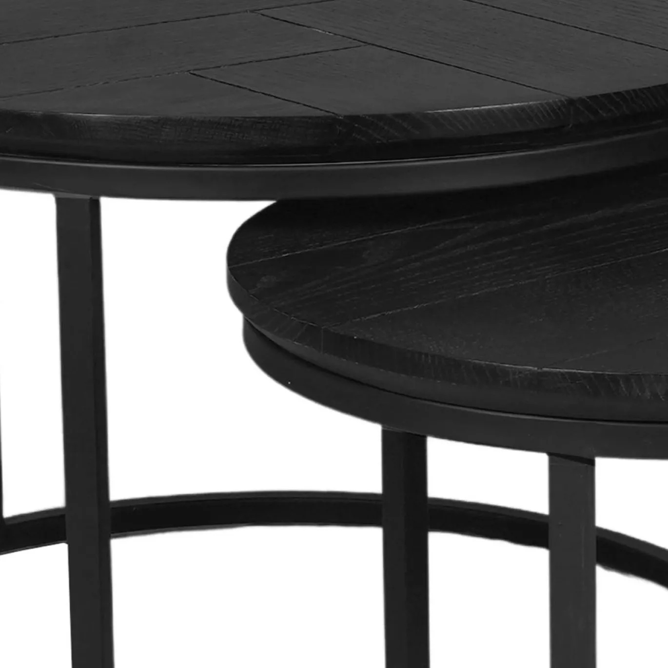StarFurn Salontafel Otik Zwart Eiken 70cm set van 2