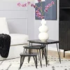 StarFurn Salontafel Set Jala Zwart Marmer 50cm