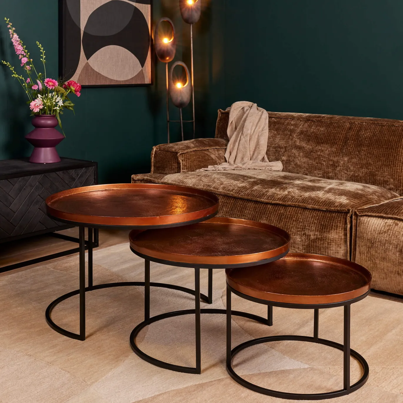 StarFurn Salontafel Set van 3 Clive Rond