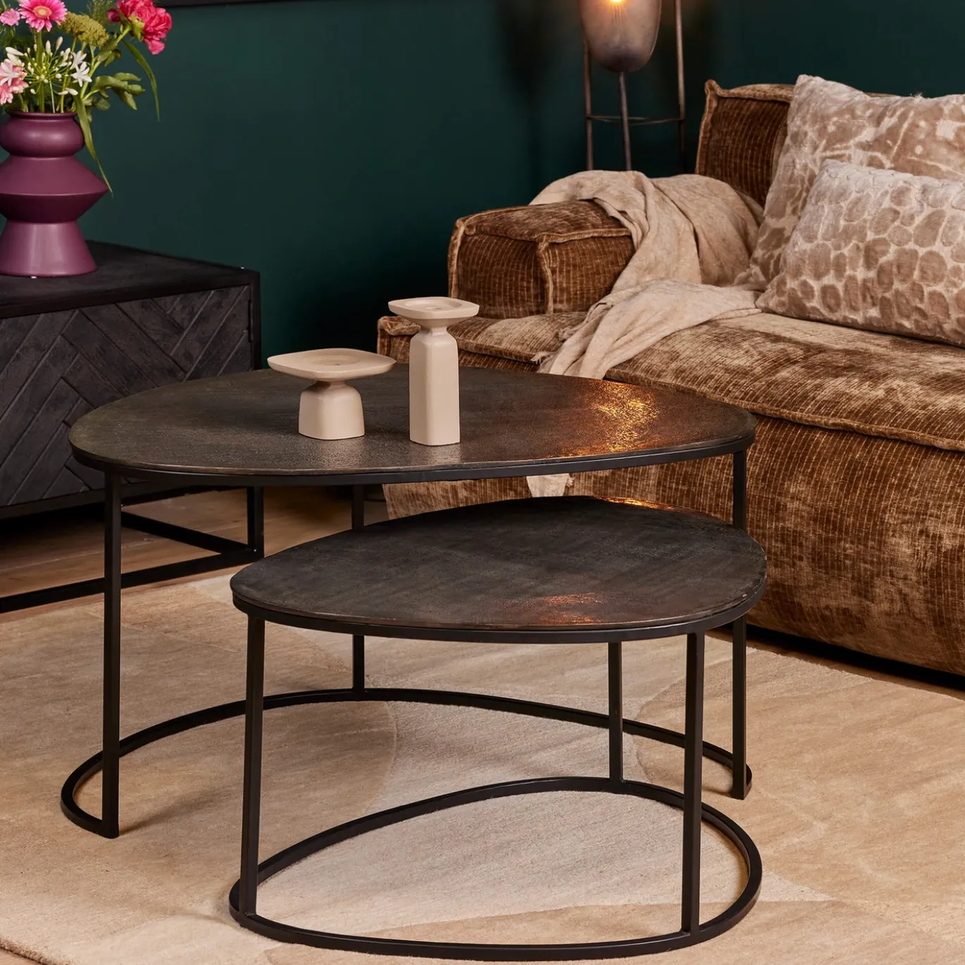 StarFurn Salontafel Set van 2 Lana Aluminium