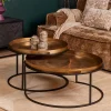 StarFurn Salontafel Set van 2 Puck Rond Goud