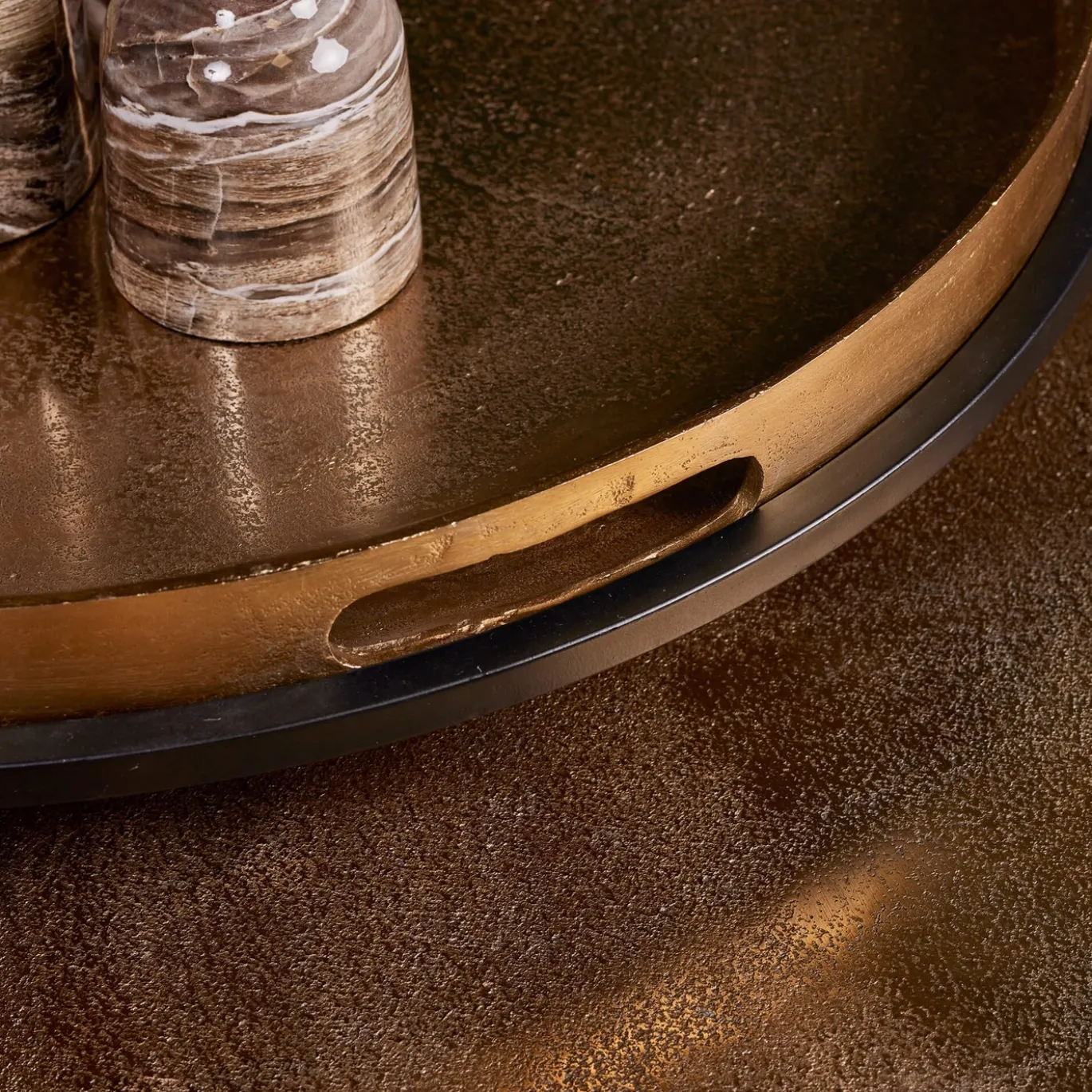 StarFurn Salontafel Set van 2 Puck Rond Goud