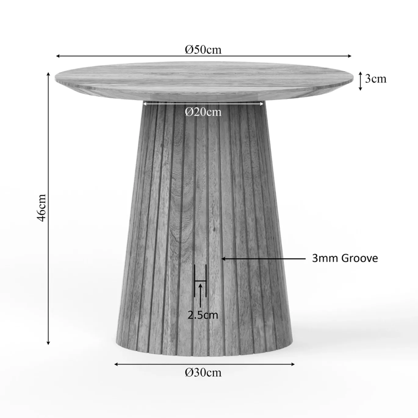 StarFurn Salontafel Solana 50cm Taupe