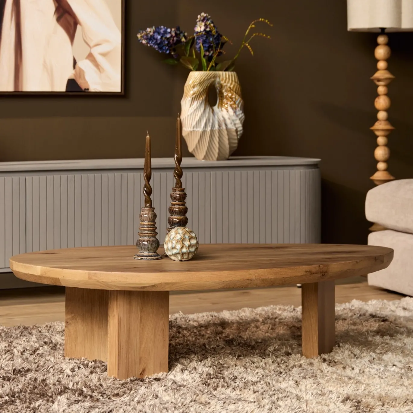 StarFurn Salontafel Zillah 130cm Naturel Eiken