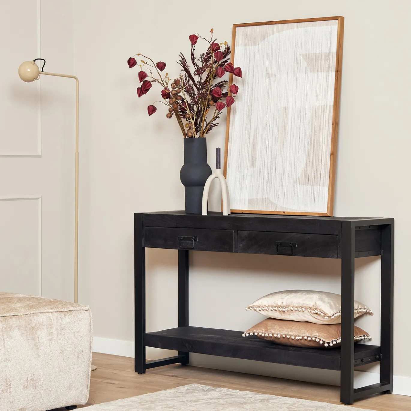 StarFurn Sidetable Boaz Zwart 120cm