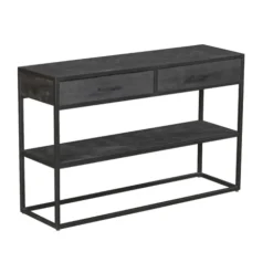 StarFurn Sidetable New York Mangohout Zwart 2 Lades