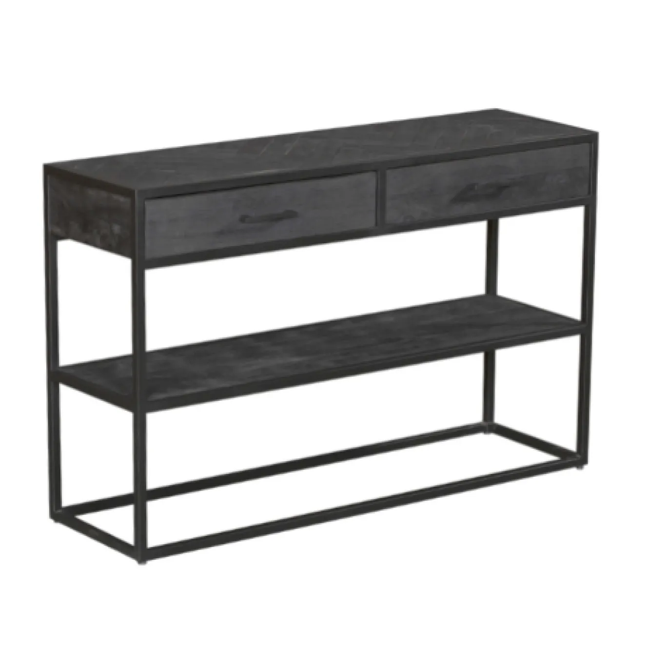 StarFurn Sidetable New York Mangohout Zwart 2 Lades