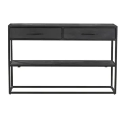 StarFurn Sidetable New York Mangohout Zwart 2 Lades