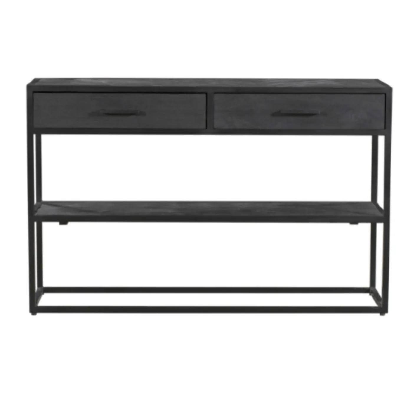 StarFurn Sidetable New York Mangohout Zwart 2 Lades