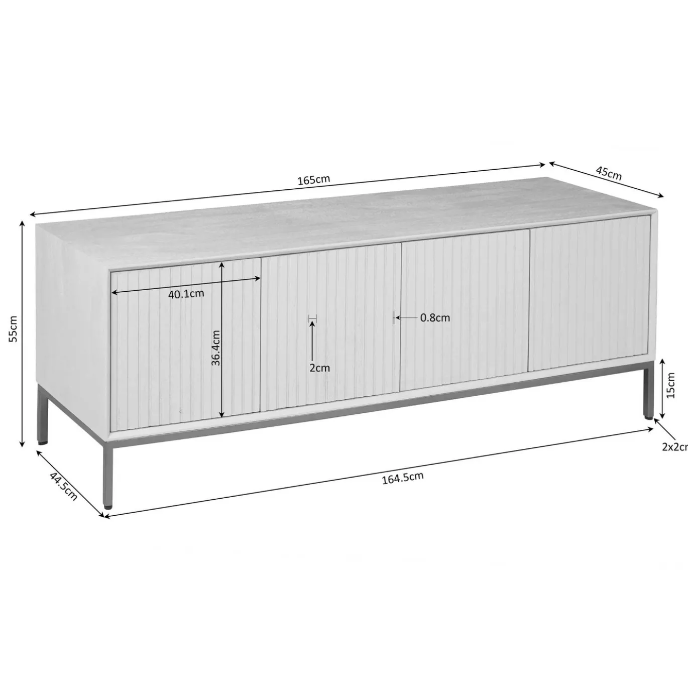 StarFurn Tv-meubel Madison Naturel 165cm