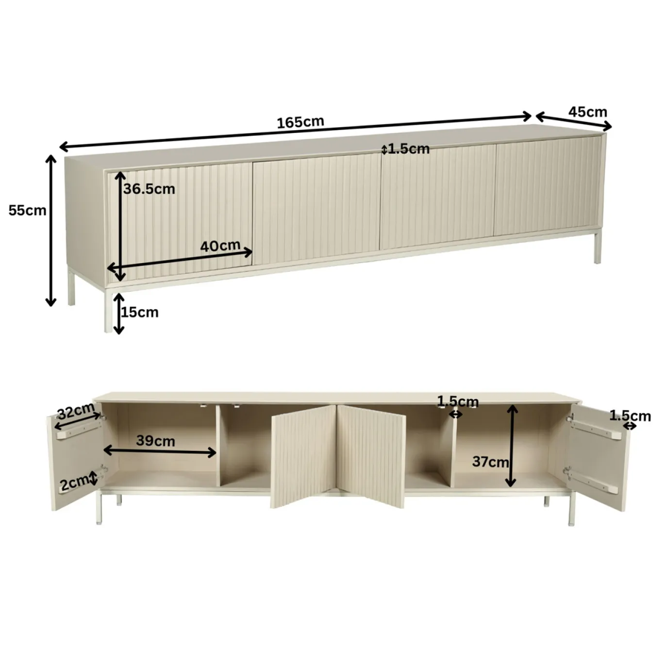 StarFurn Tv-meubel Madison Zand 165cm