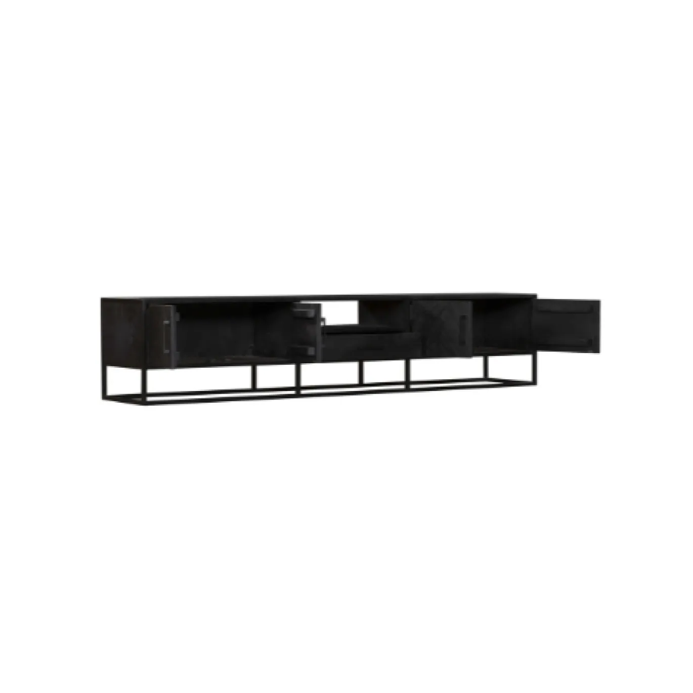 StarFurn Tv-Meubel New York Mangohout Zwart 240cm