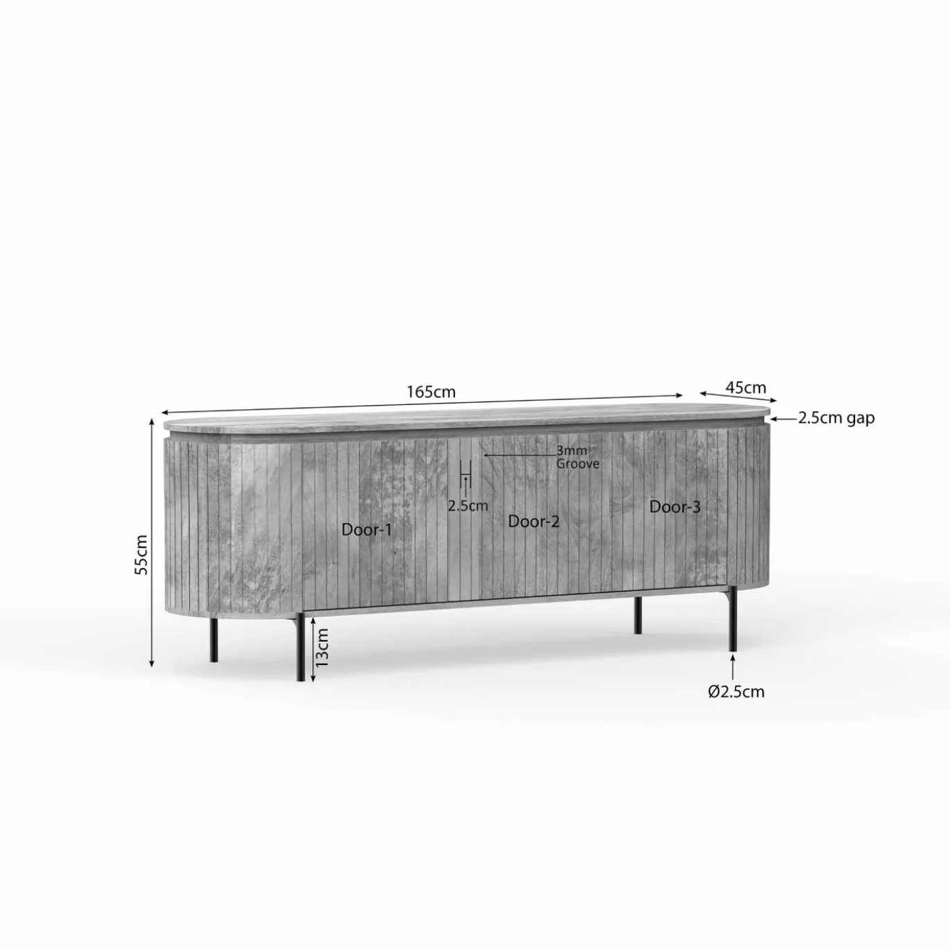 StarFurn Tv-meubel Solana 165cm Taupe