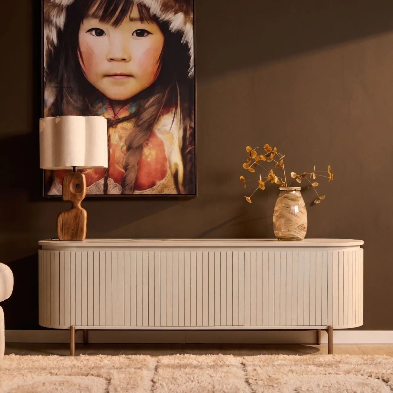 StarFurn Tv-meubel Solana Zand Mangohout 165cm