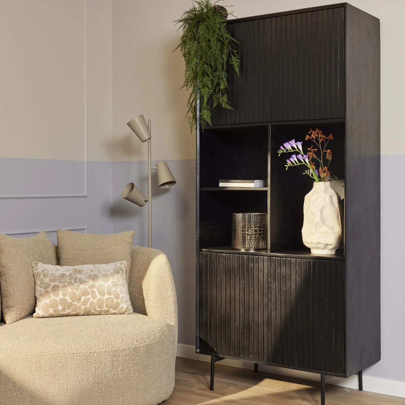 StarFurn Vakkenkast Madison Zwart 90cm
