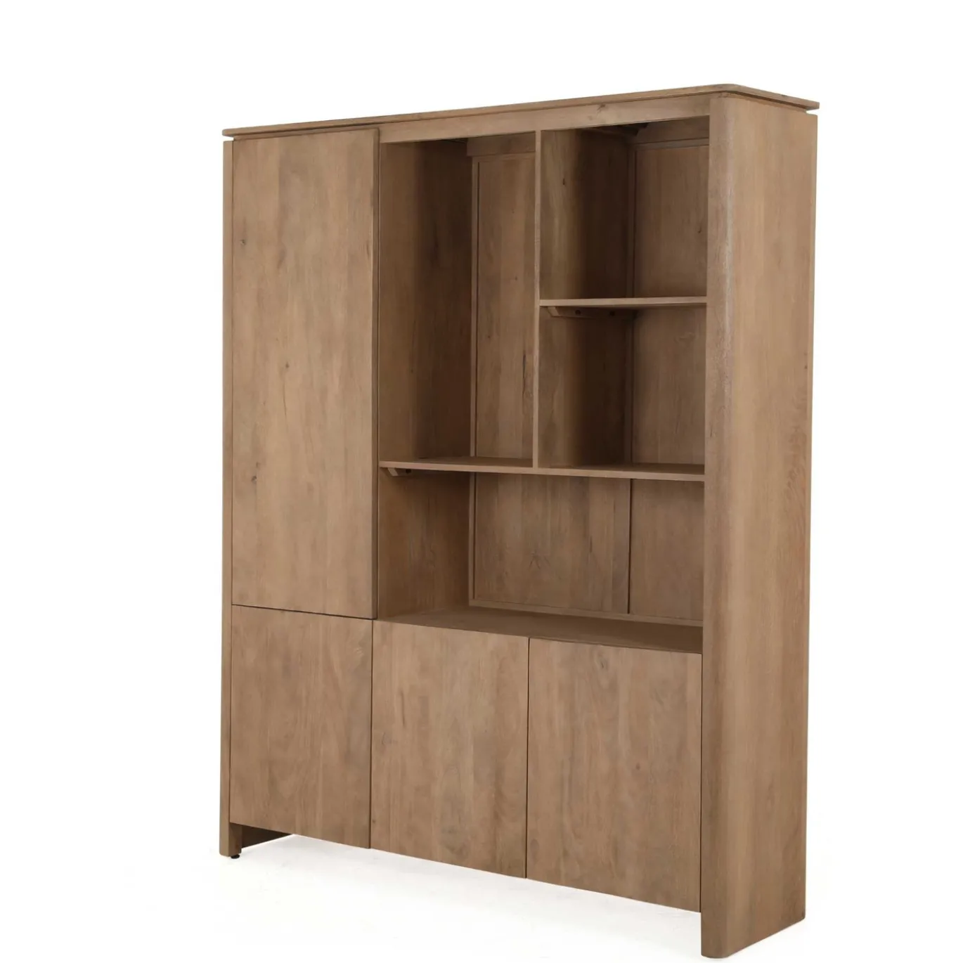 StarFurn Vakkenkast XL Dallas Naturel Mangohout 200x160cm