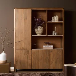 StarFurn Vakkenkast XL Dallas Naturel Mangohout 200x160cm