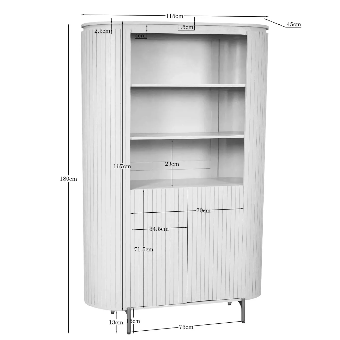 StarFurn Wandkast Solana Zand Mangohout 115cm