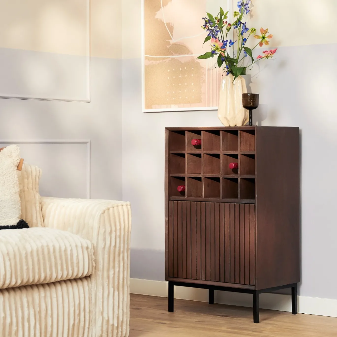 StarFurn Wijnkast Madison Bruin 55cm