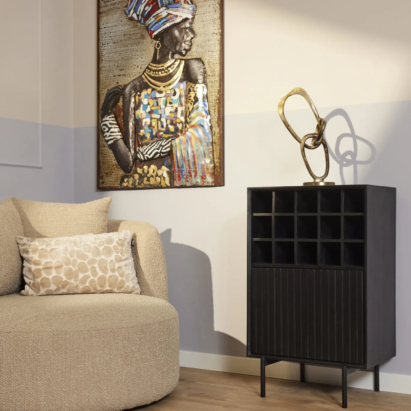 StarFurn Wijnkast Madison Zwart 55x90cm