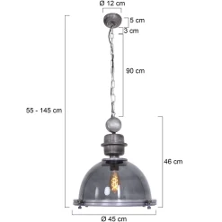 Steinhauer Bikkel Hanglamp Grijs Ø40cm