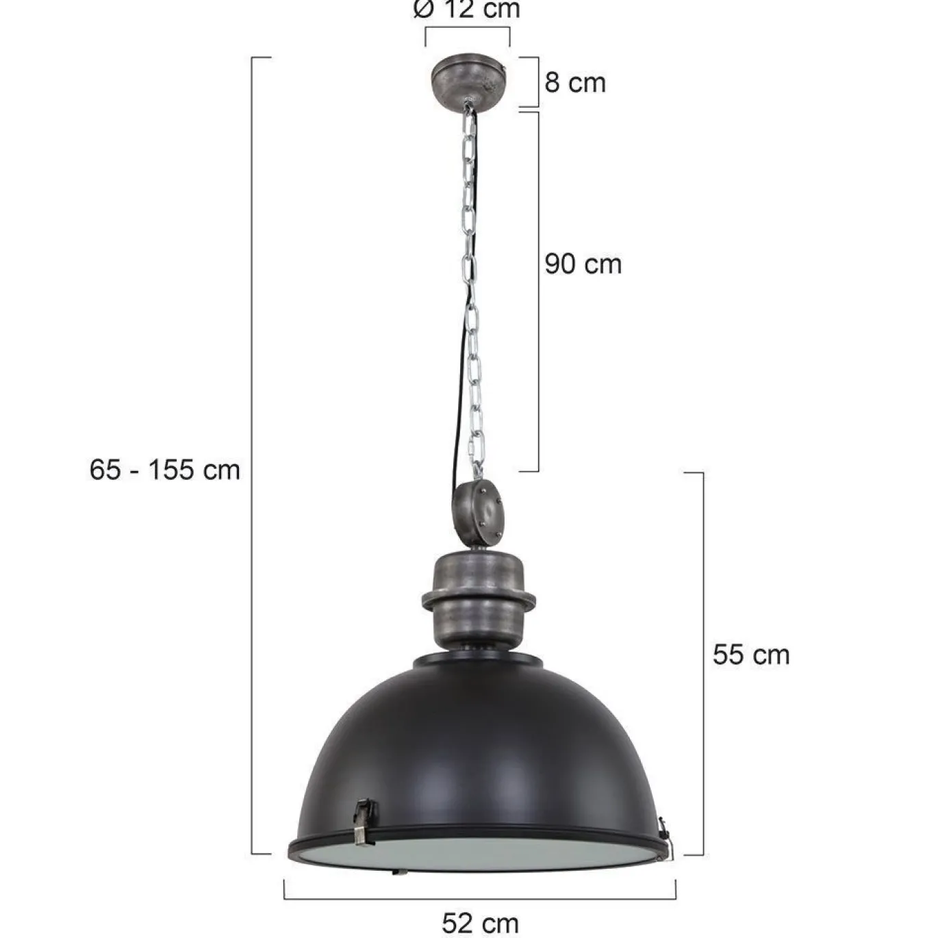 Steinhauer Bikkel Hanglamp XXL Zwart
