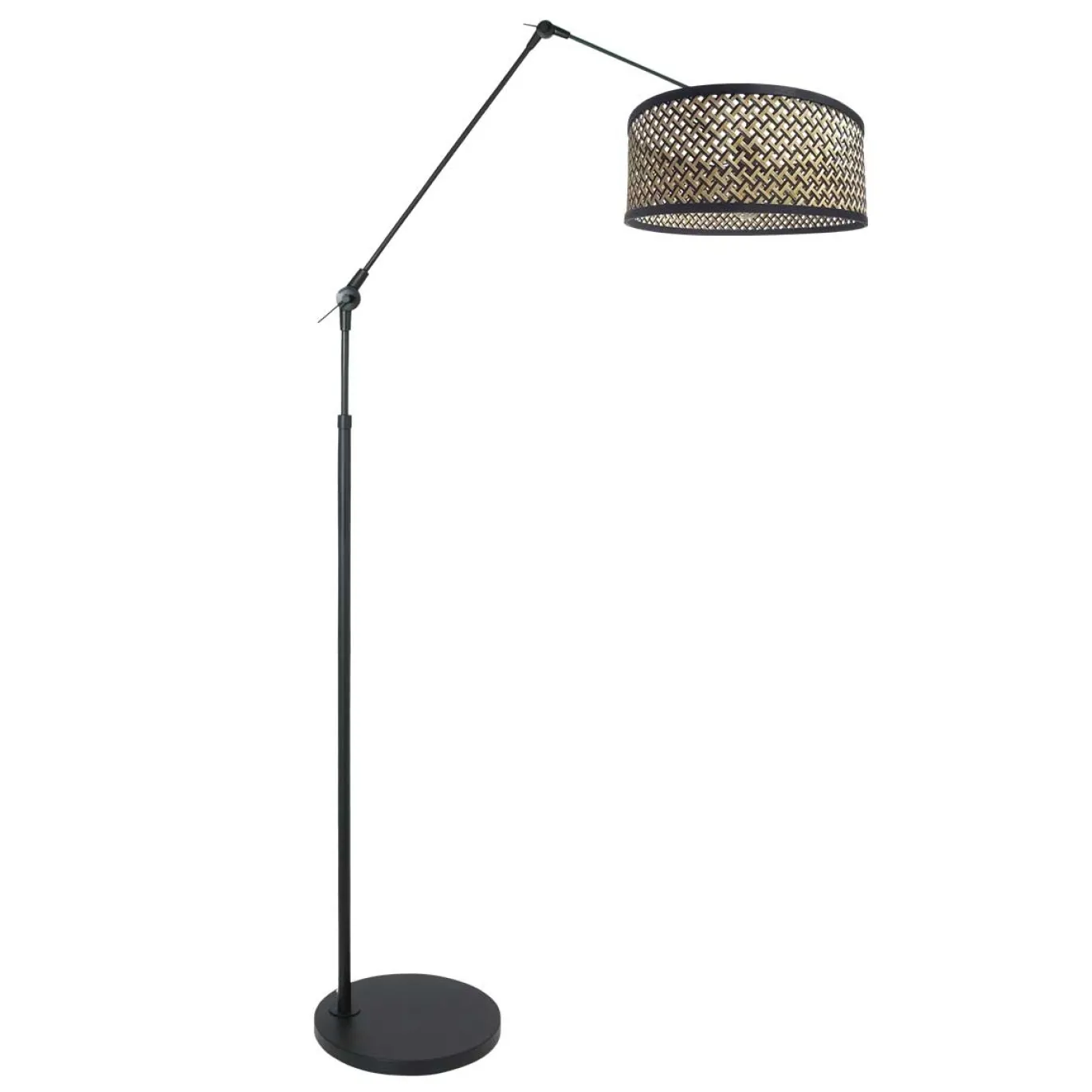 Steinhauer Booglamp Prestige Chic Zwart Bamboe Naturel/Zwart