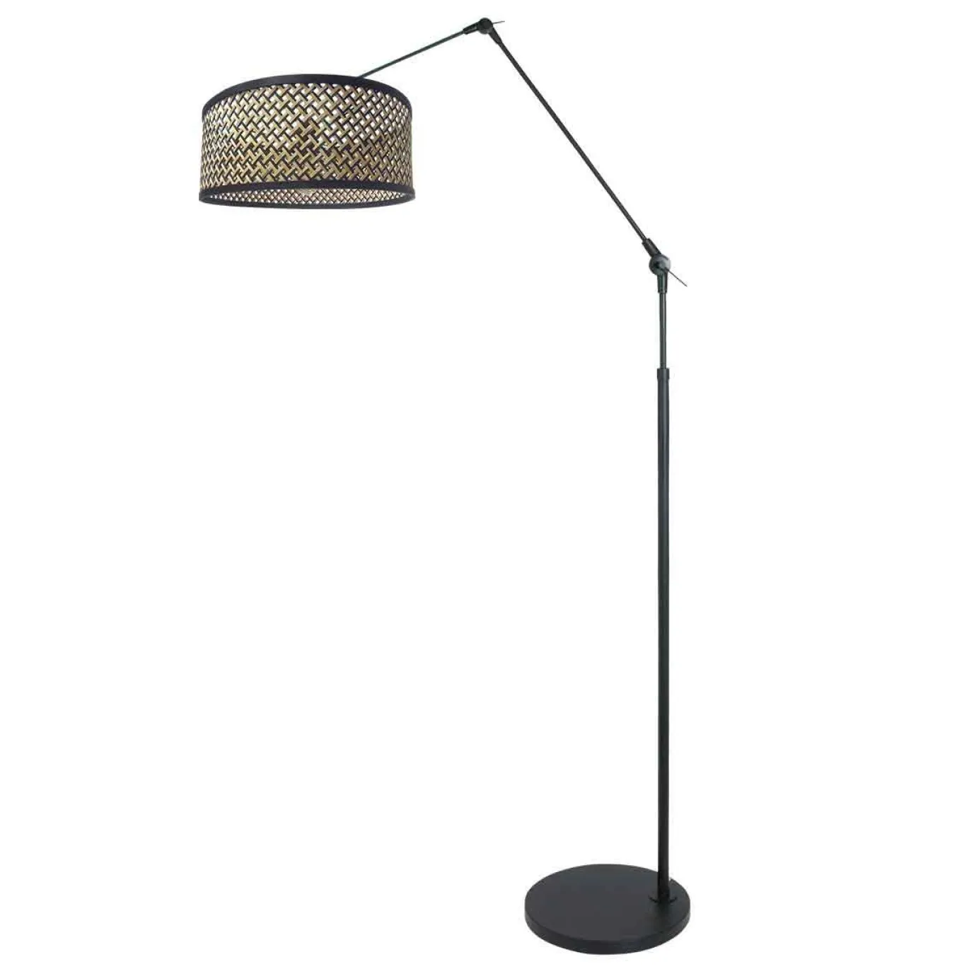 Steinhauer Booglamp Prestige Chic Zwart Bamboe Naturel/Zwart