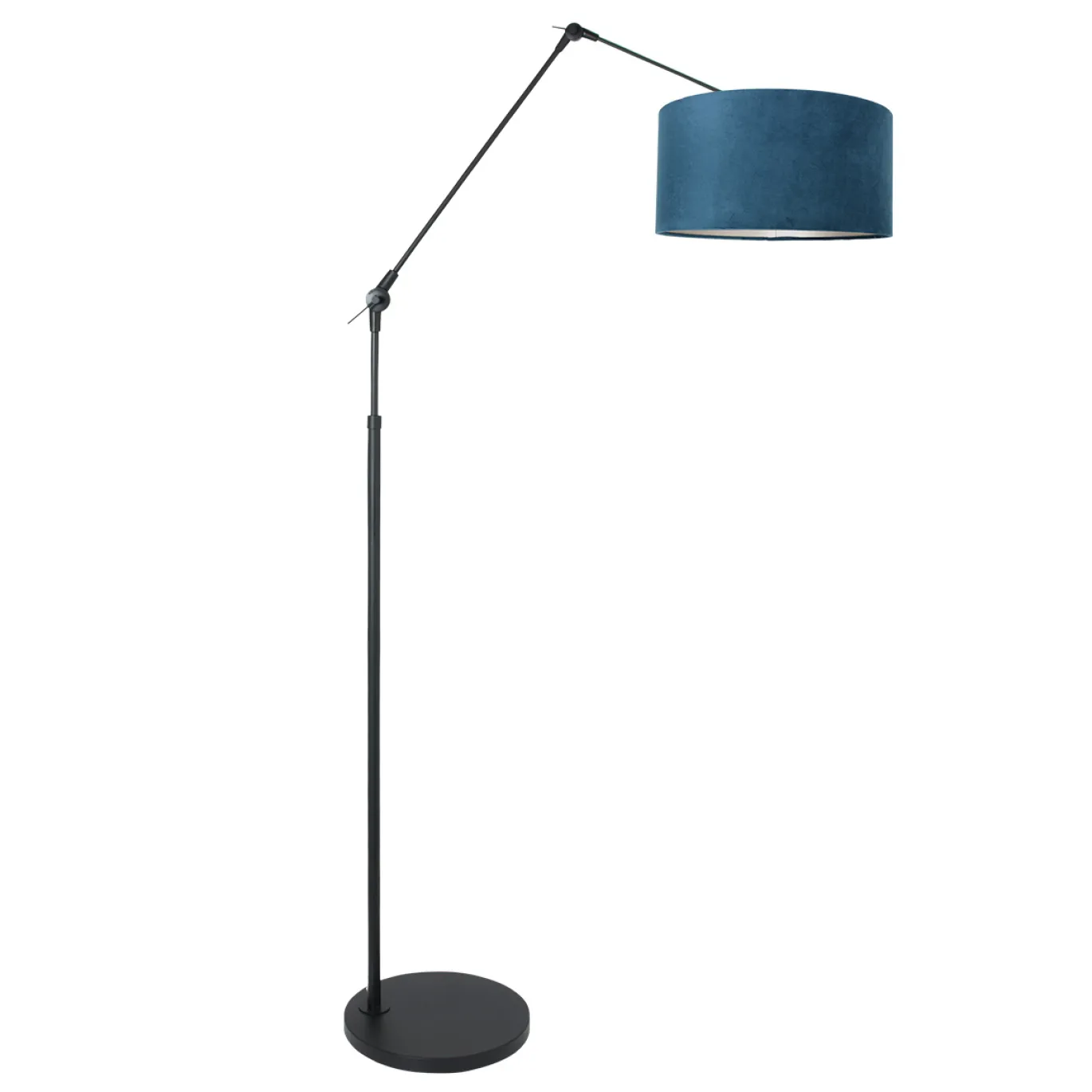Steinhauer Booglamp Prestige Chic Zwart Velours Blauw