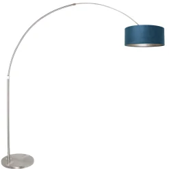 Steinhauer Booglamp Sparkled Light Grijs Velours Blauw